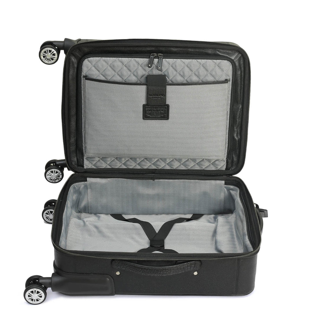 Croco Franzy Leather Trolley - Black