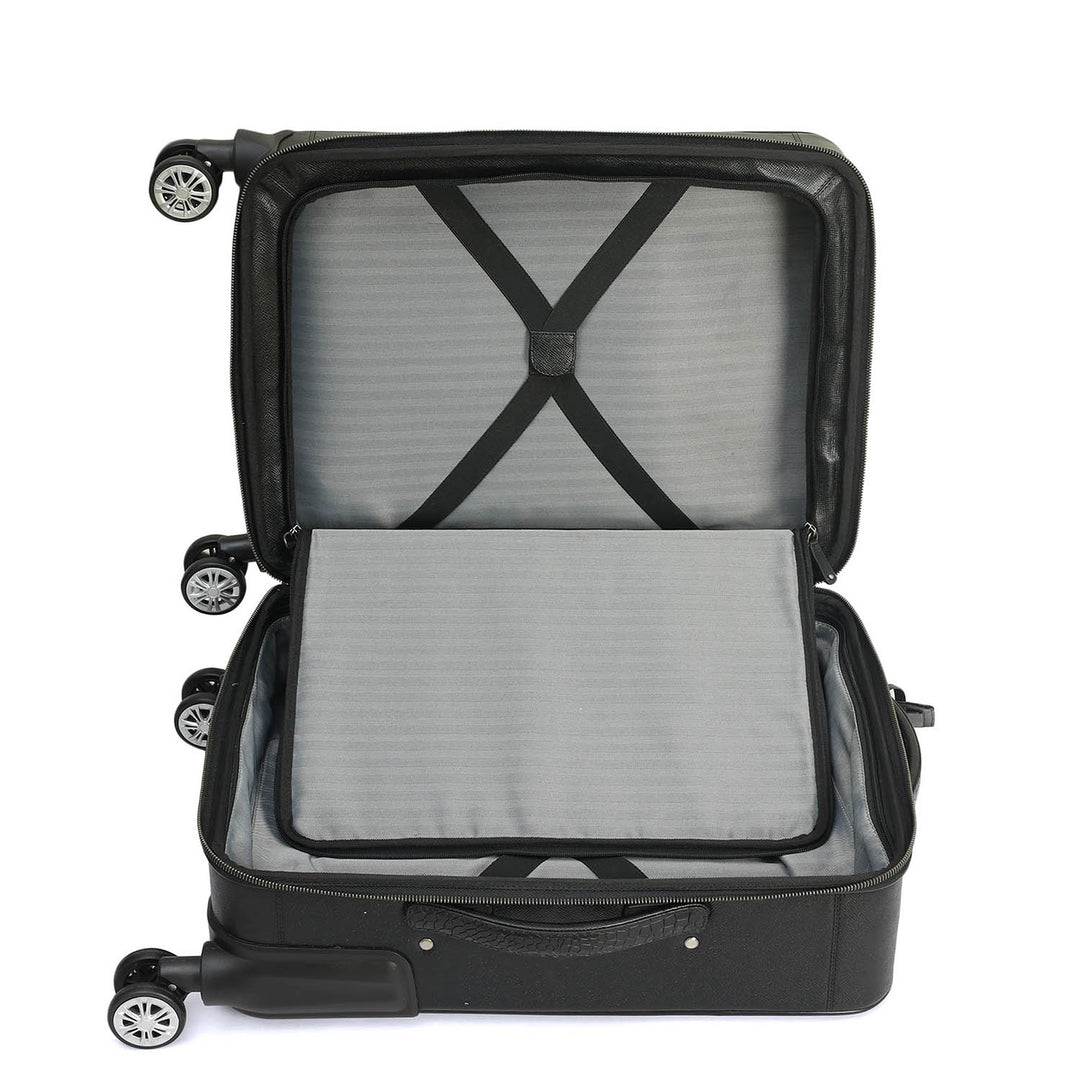 Croco Franzy Leather Trolley - Black