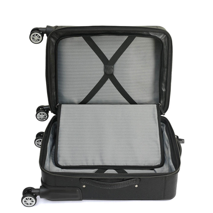 Croco Franzy Leather Trolley - Black