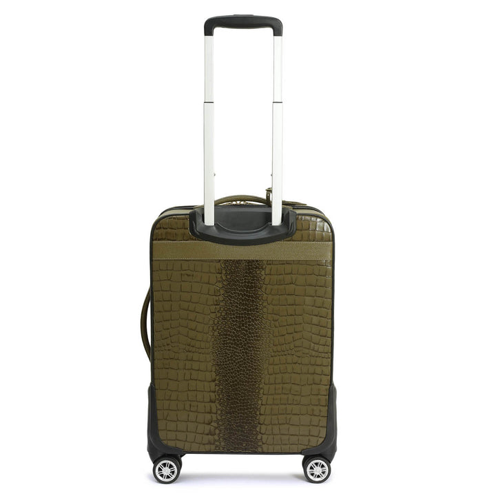 Croco Franzy Leather Trolley - Military Green