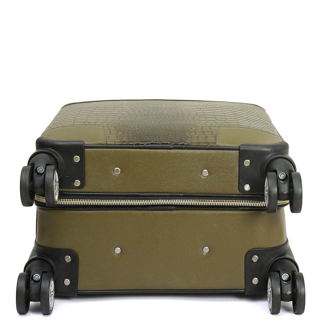 Croco Franzy Leather Trolley - Military Green