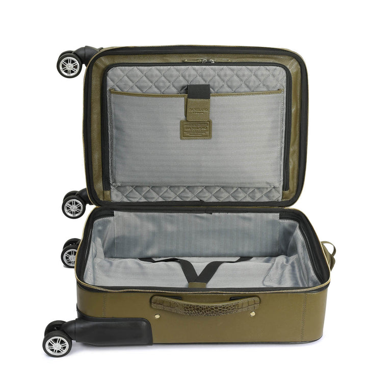 Croco Franzy Leather Trolley - Military Green