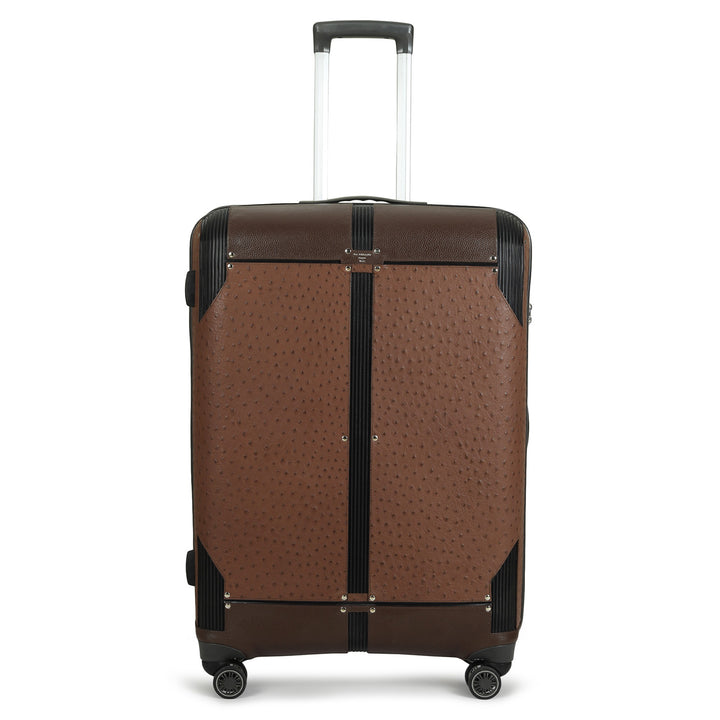 Large PC Ostrich Leather Trolley - Brown