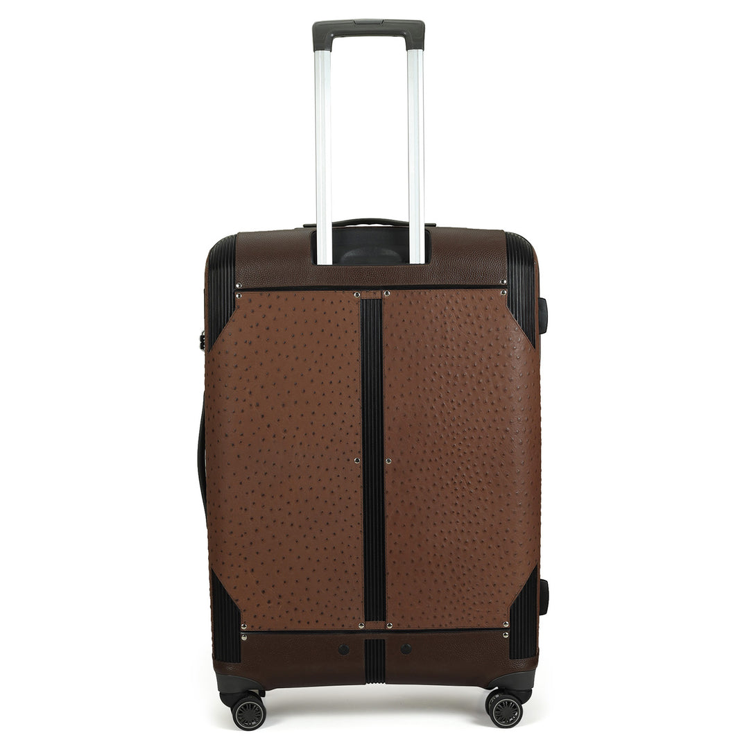 Large PC Ostrich Leather Trolley - Brown
