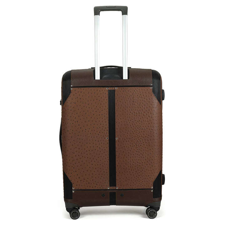 Large PC Ostrich Leather Trolley - Brown