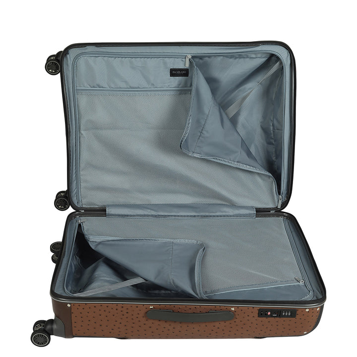 Large PC Ostrich Leather Trolley - Brown