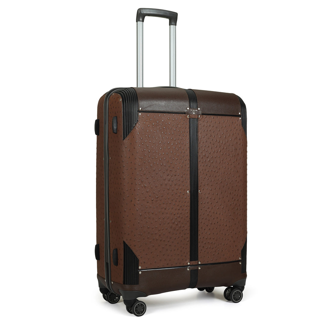 Large PC Ostrich Leather Trolley - Brown