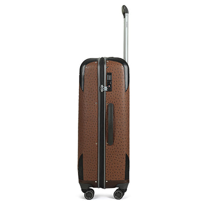 Large PC Ostrich Leather Trolley - Brown