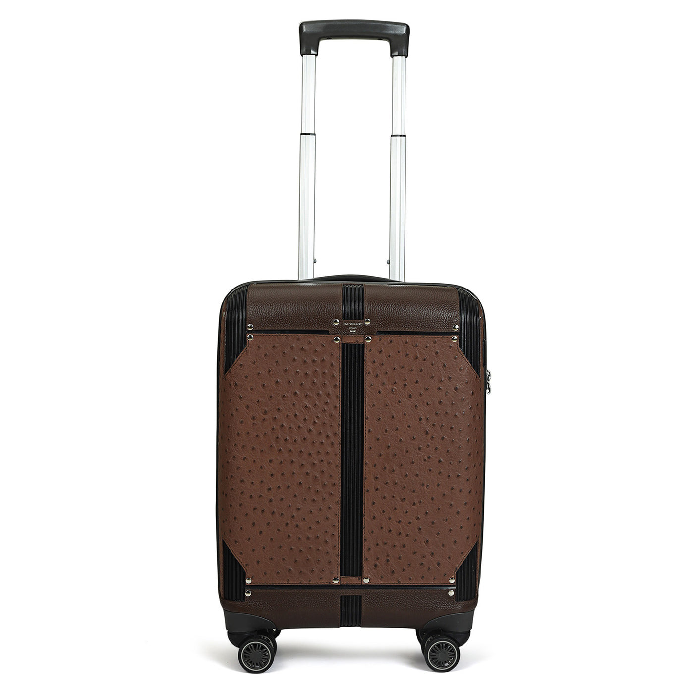 Small PC Ostrich Leather Trolley - Brown