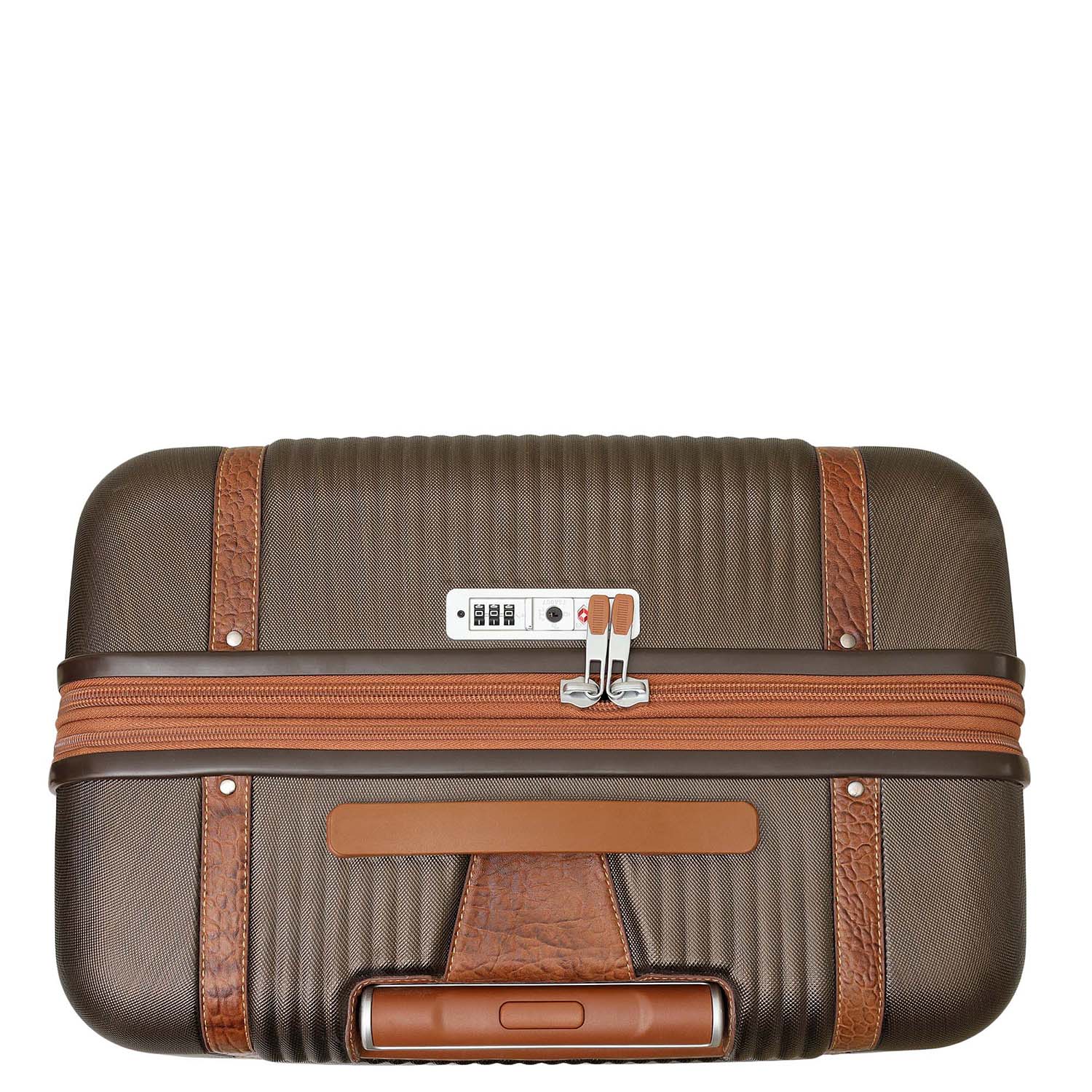 PC Elephant Leather Check-in Medium Trolley - Bronze & Cognac – Da