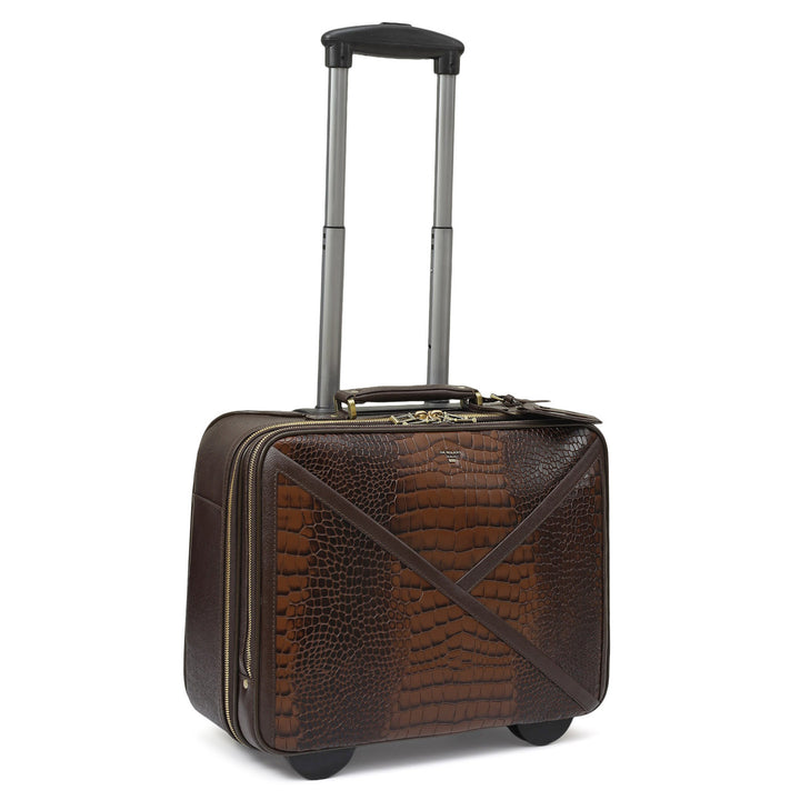 Croco Leather Cabin Trolley – Date
