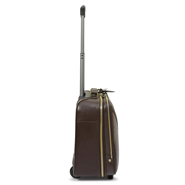 Croco Leather Cabin Trolley – Date