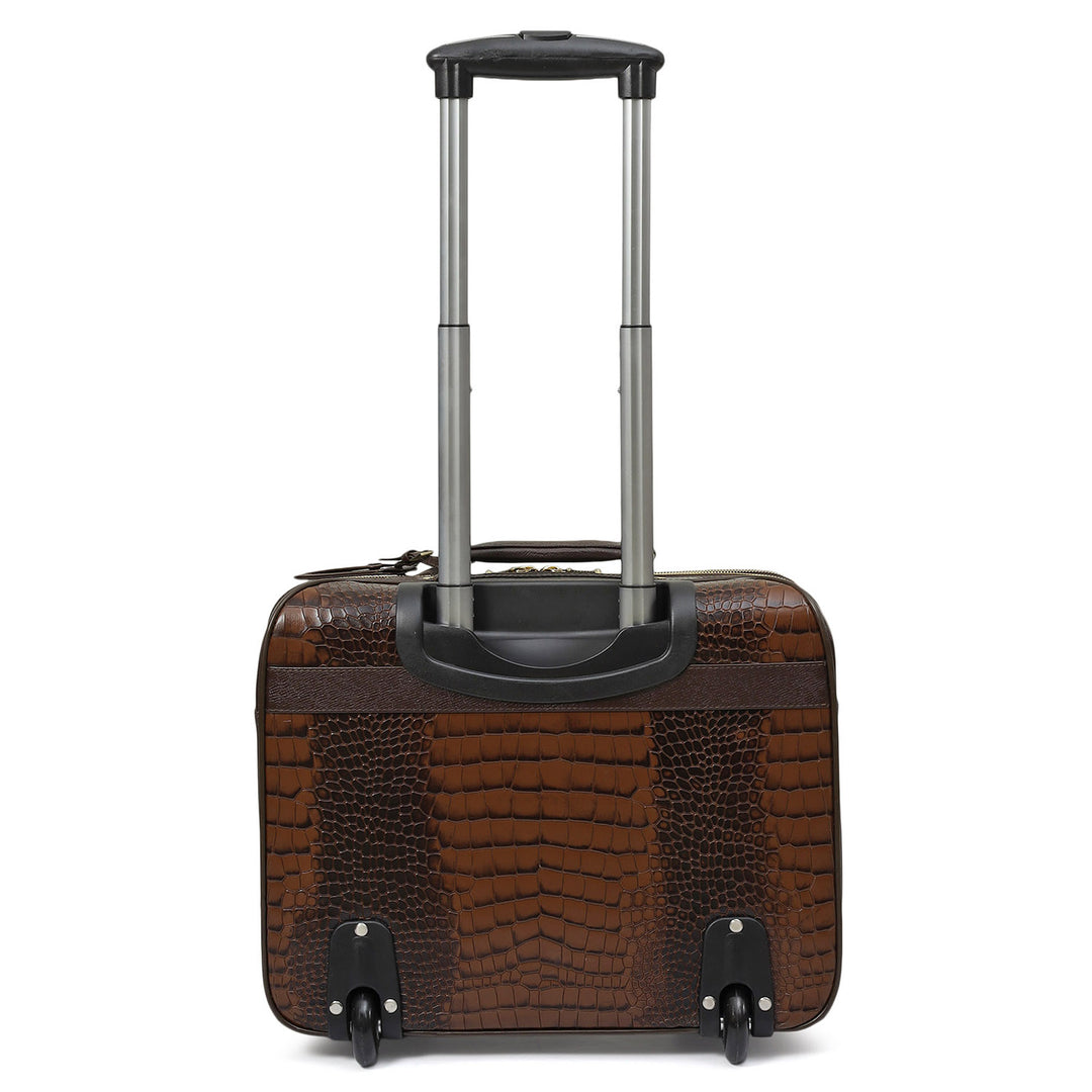 Croco Leather Cabin Trolley – Date