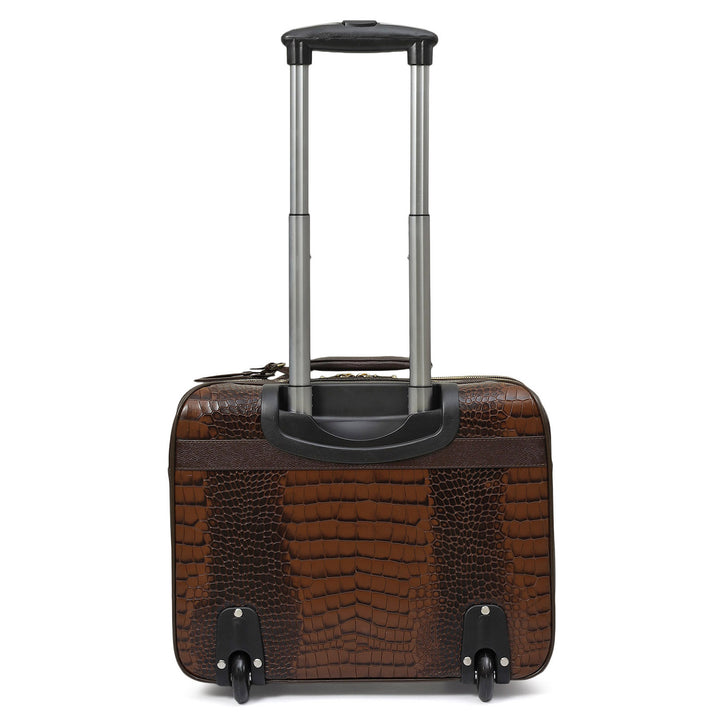 Croco Leather Cabin Trolley – Date