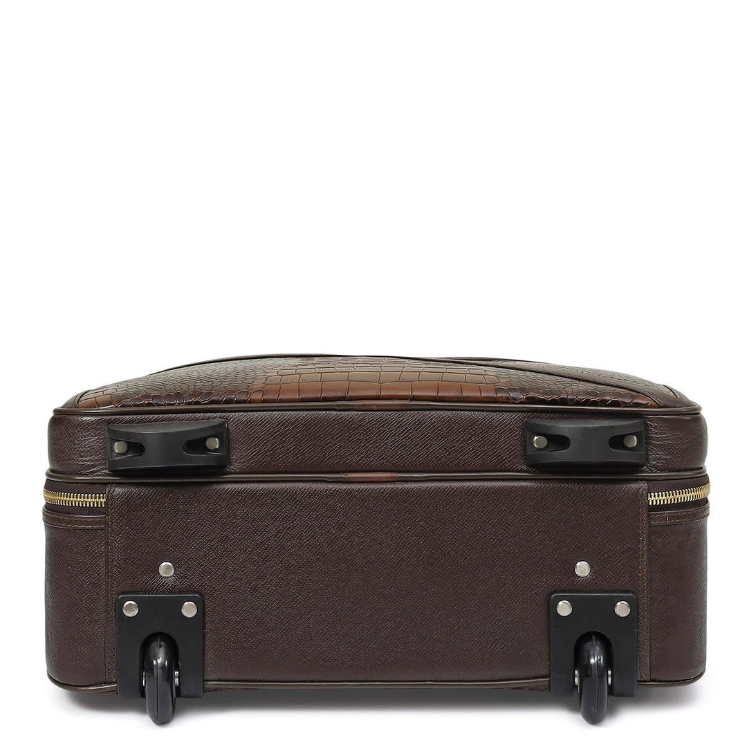 Croco Leather Cabin Trolley – Date