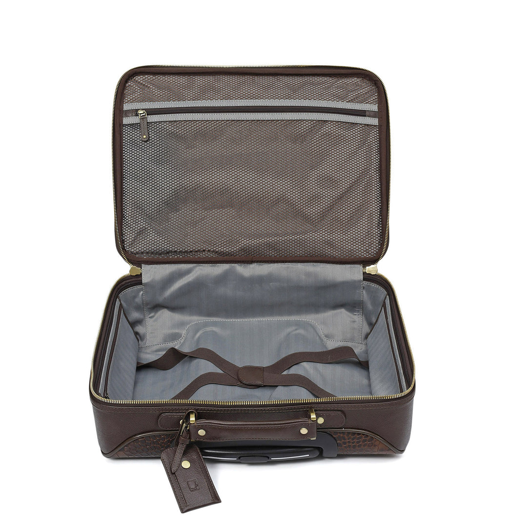 Croco Leather Cabin Trolley – Date