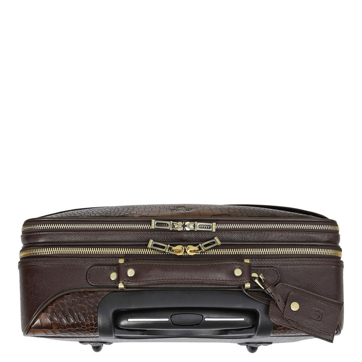 Croco Leather Cabin Trolley – Date