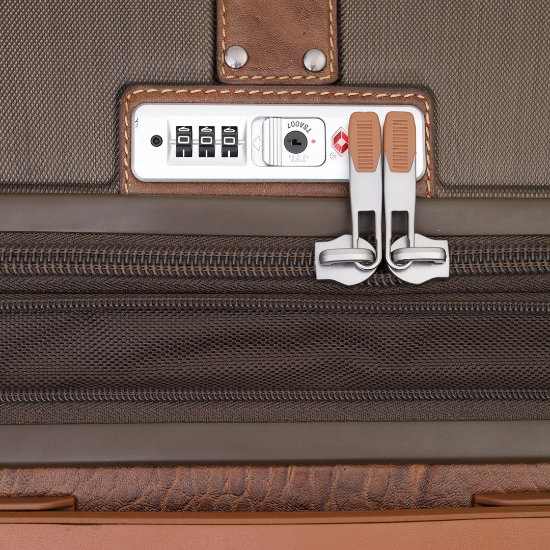 PC Elephant Leather Check-in Large Trolley - Bronze & Cognac