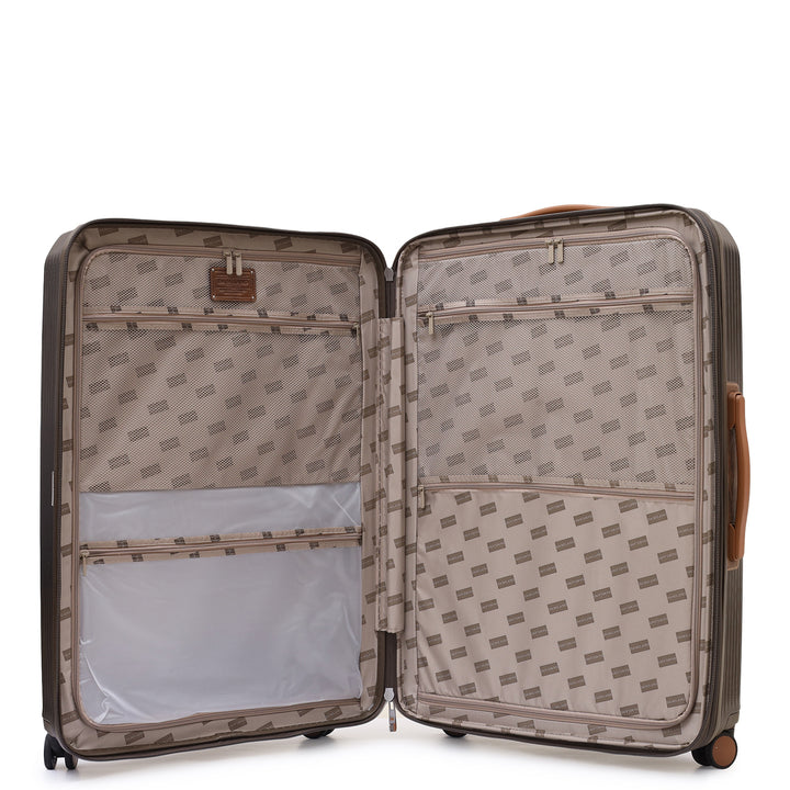 PC Elephant Leather Check-in Large Trolley - Bronze & Cognac