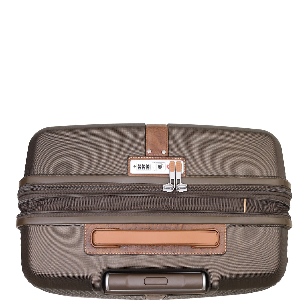 PC Elephant Leather Check-in Large Trolley - Bronze & Cognac