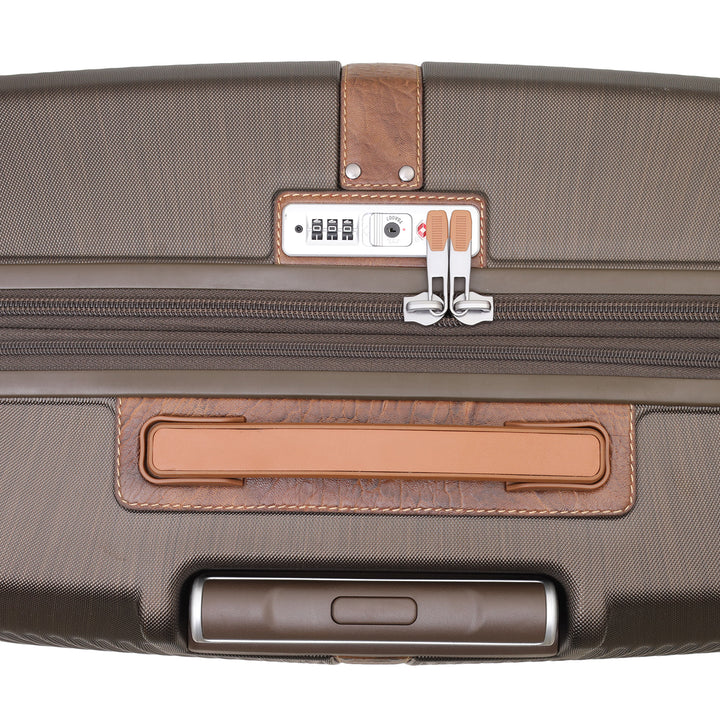 PC Elephant Leather Check-in Large Trolley - Bronze & Cognac