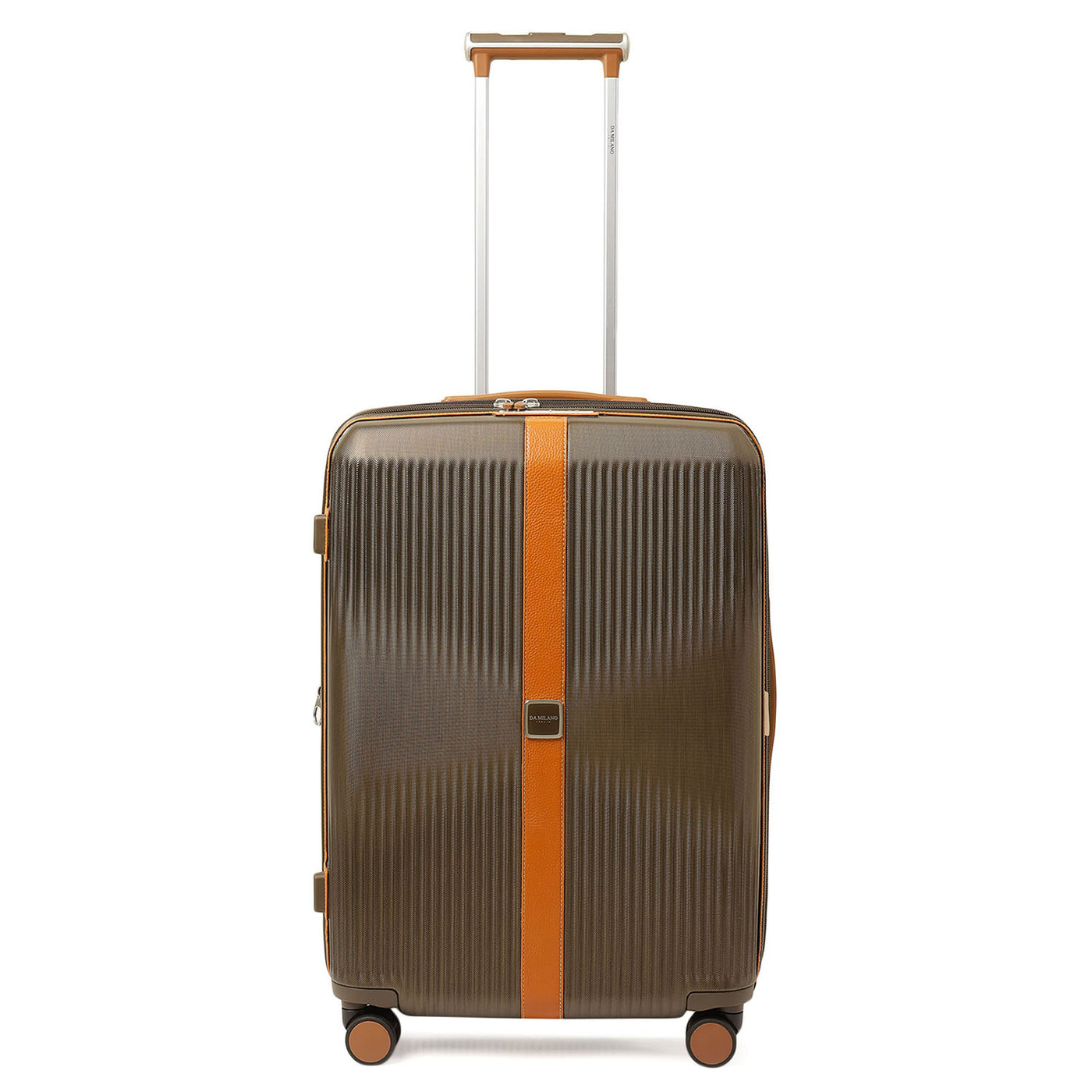 Large PC Wax Leather Trolley - Bronze & Orange