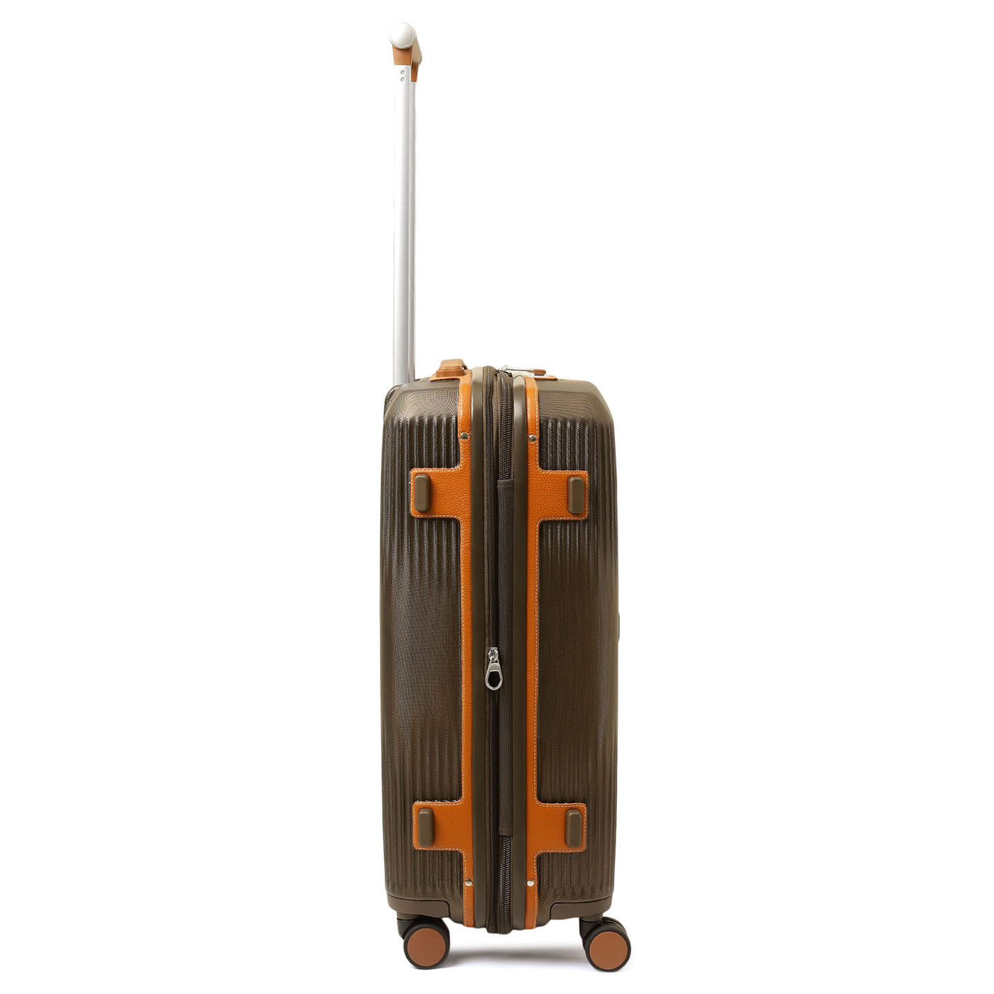 Large PC Wax Leather Trolley - Bronze & Orange