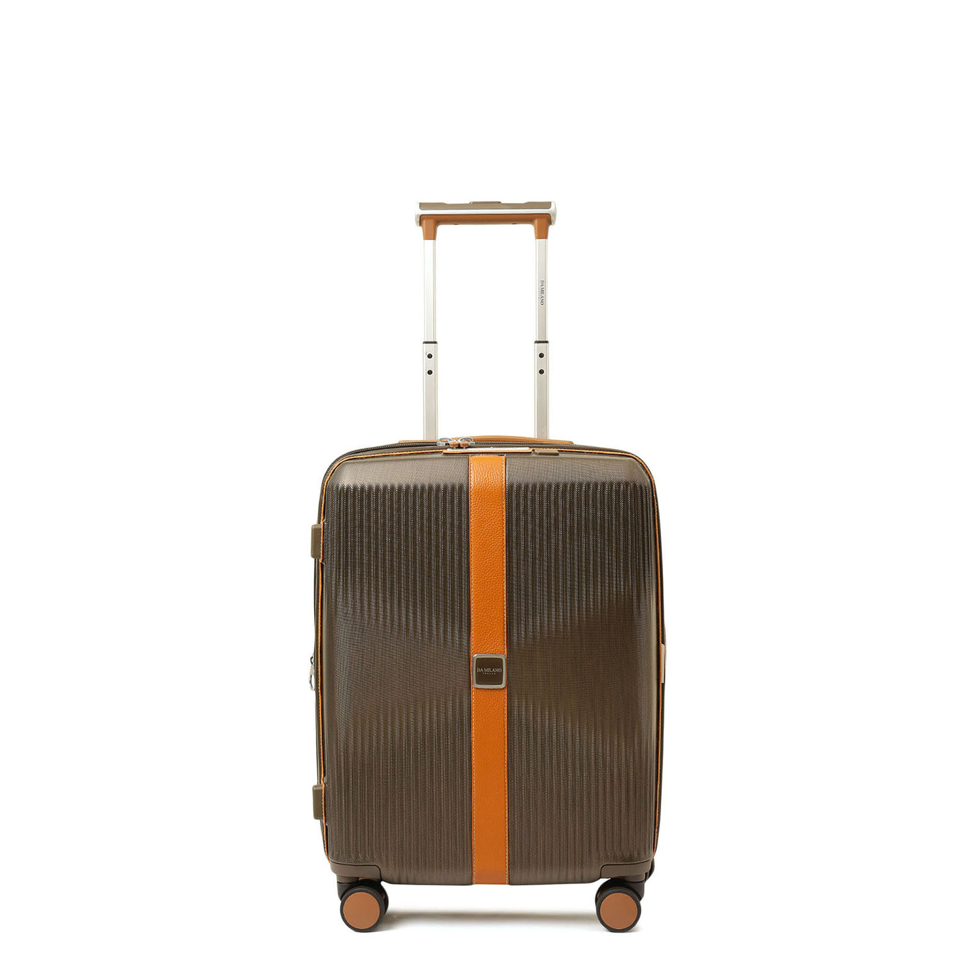 Small PC Wax Leather Trolley - Bronze & Orange