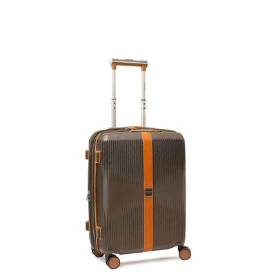 Small PC Wax Leather Trolley - Bronze & Orange