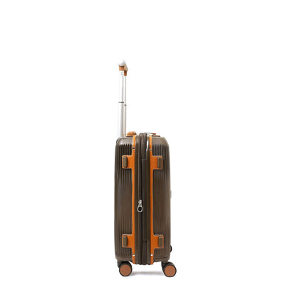 Small PC Wax Leather Trolley - Bronze & Orange
