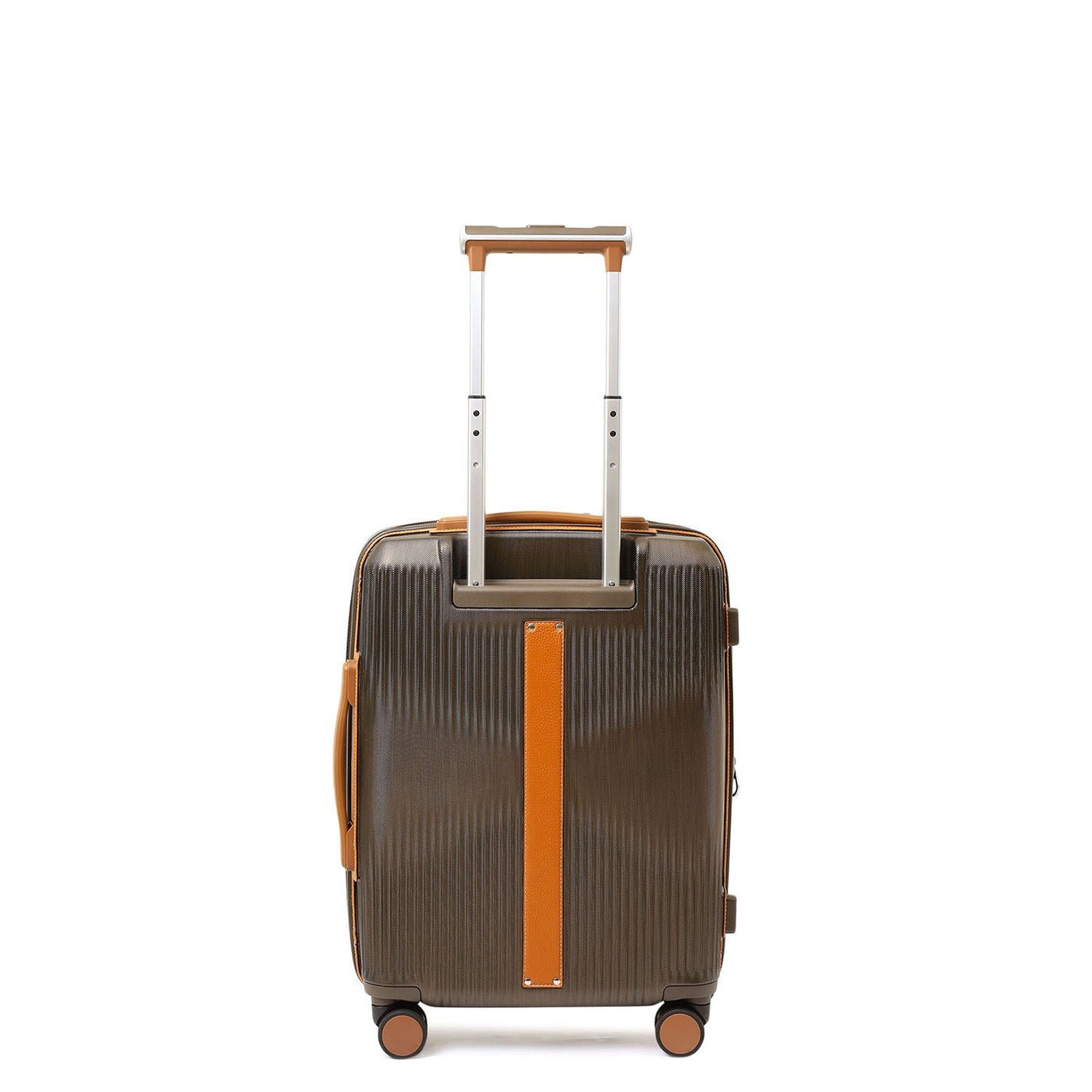 Small PC Wax Leather Trolley - Bronze & Orange