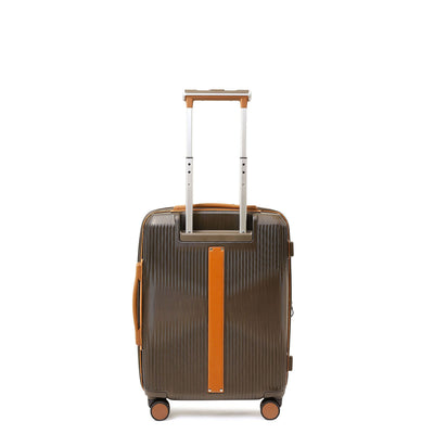 Small PC Wax Leather Trolley - Bronze & Orange