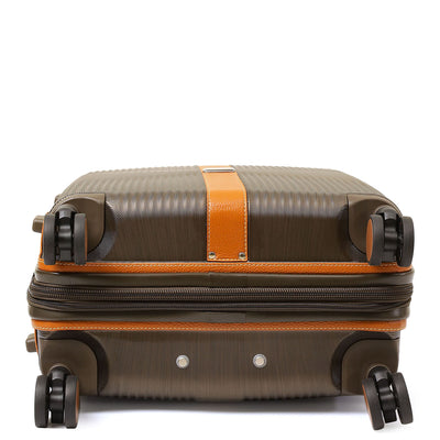 Small PC Wax Leather Trolley - Bronze & Orange