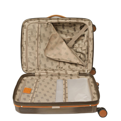 Small PC Wax Leather Trolley - Bronze & Orange
