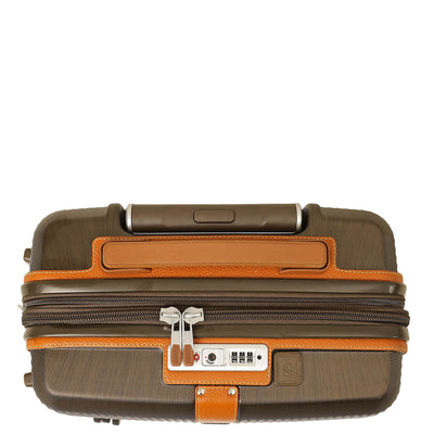 Small PC Wax Leather Trolley - Bronze & Orange