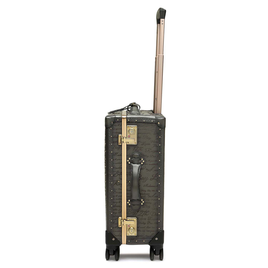 Signato Leather Trunk Trolley - Grey