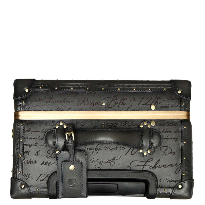 Signato Leather Trunk Trolley - Grey