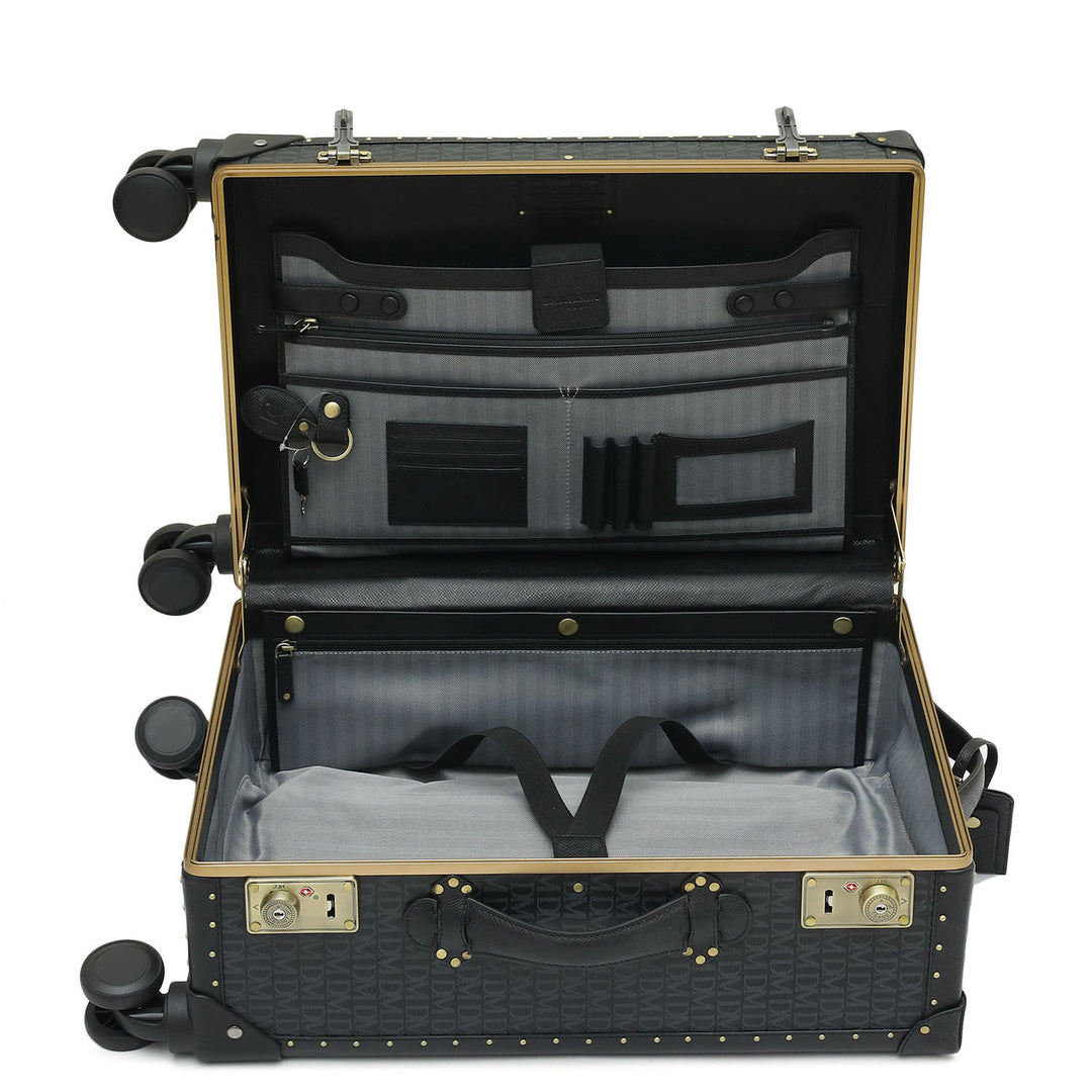 Monogram Franzy Leather Trunk Trolley  - Black