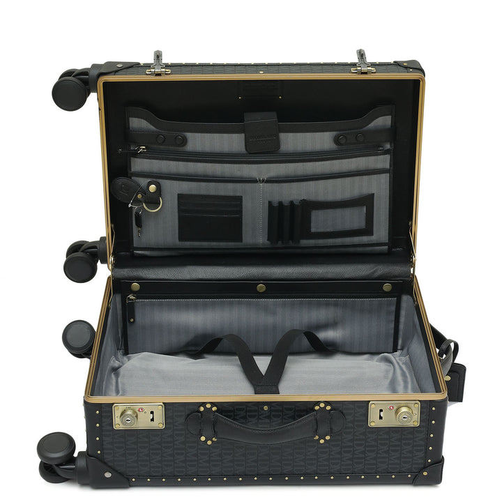 Monogram Franzy Leather Trunk Trolley  - Black