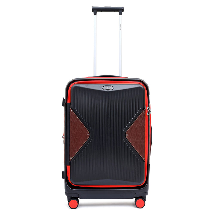 Check-In PC Trolley (L)- Black & Burgundy