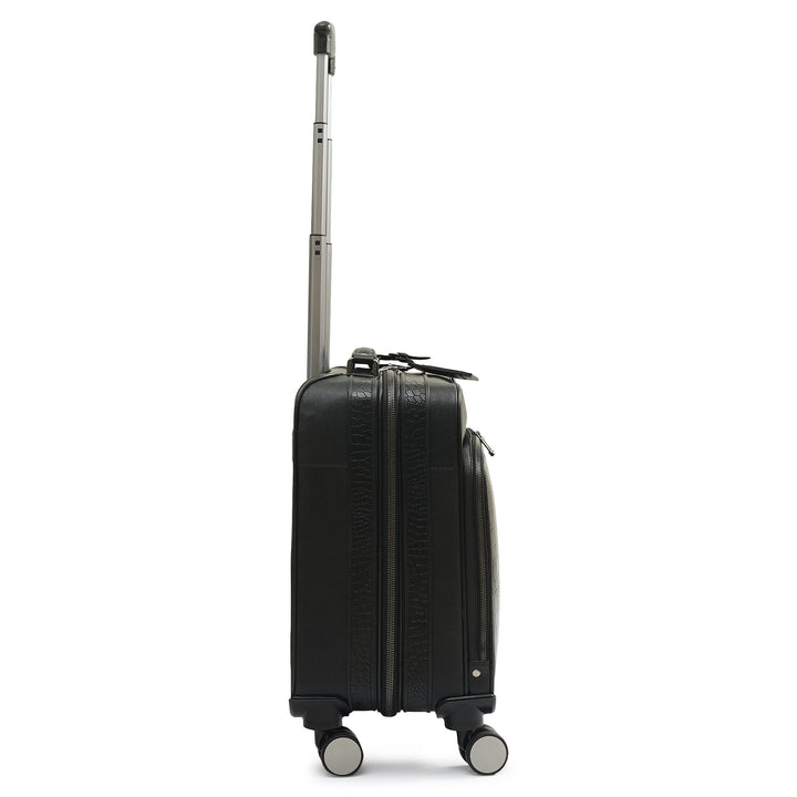 Croco Franzy Leather Overnighter Trolley - Black