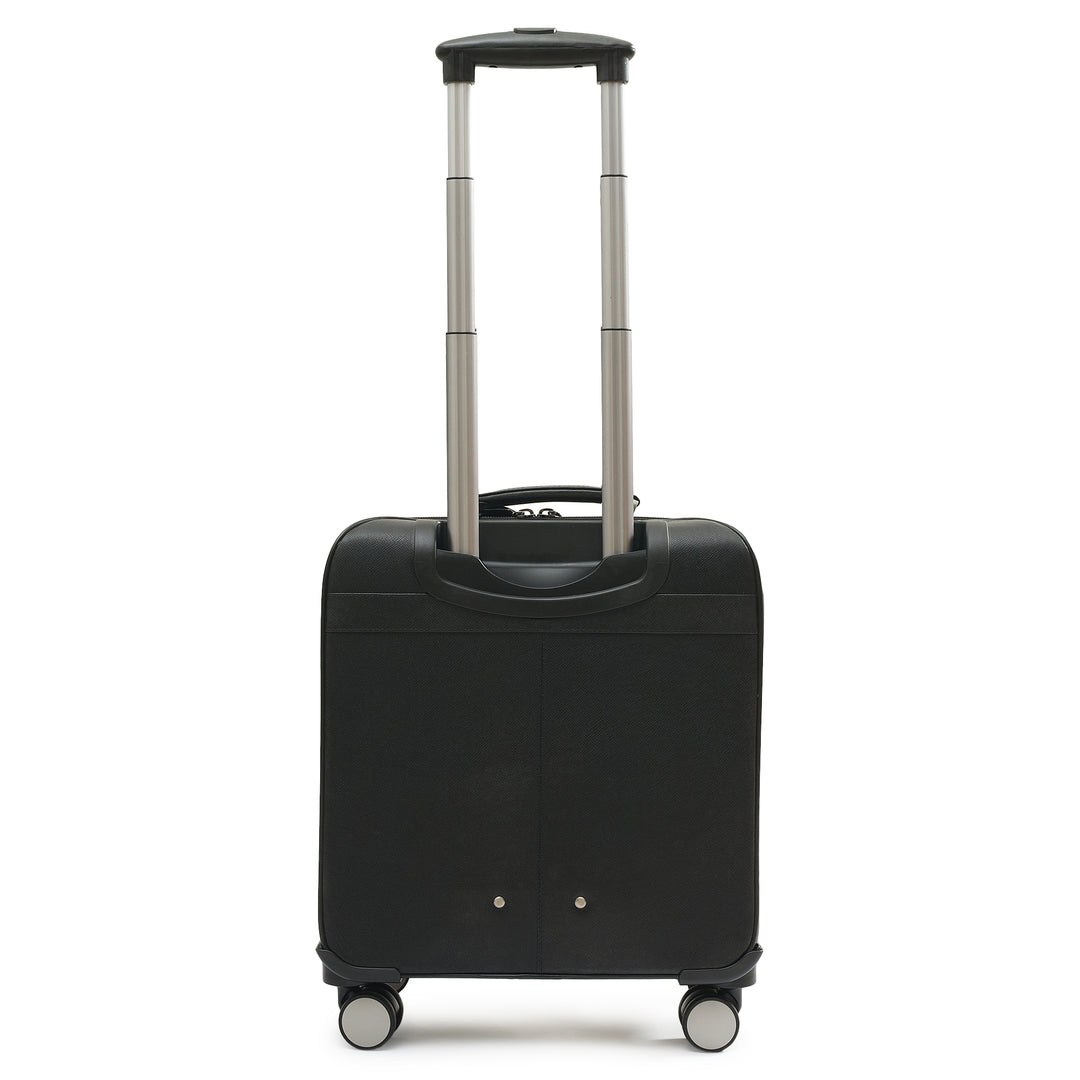 Croco Franzy Leather Overnighter Trolley - Black