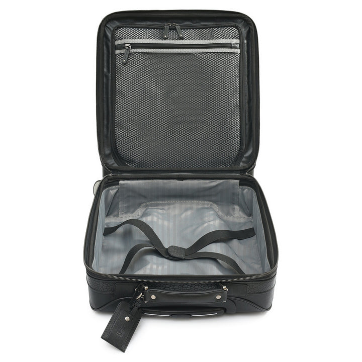 Croco Franzy Leather Overnighter Trolley - Black