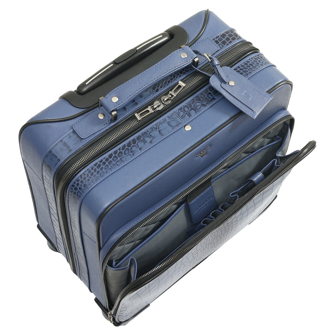 Croco Franzy Leather Overnighter Trolley - Stardust