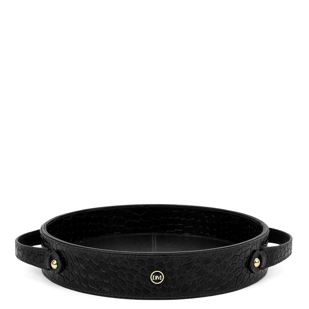 Croco Leather Tray - Black