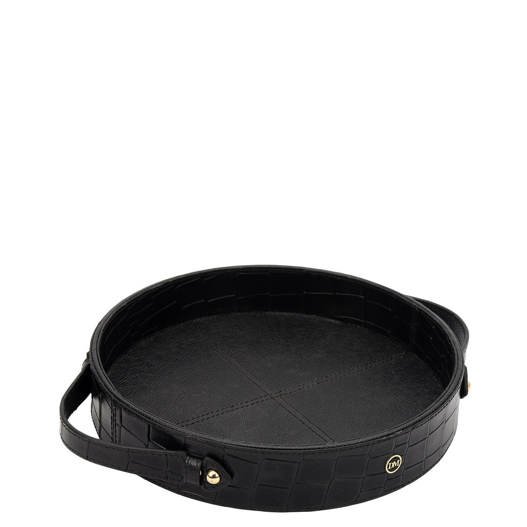 Croco Leather Tray - Black