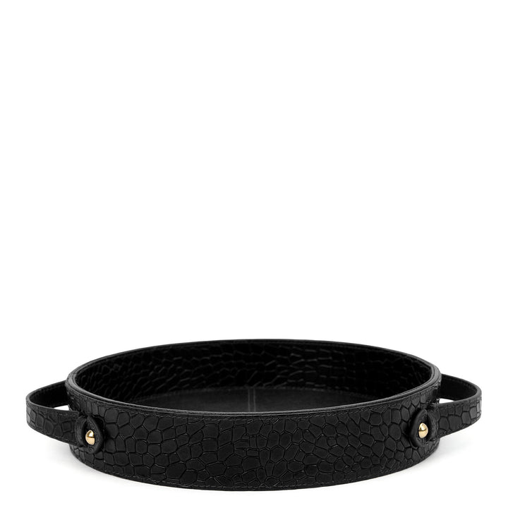 Croco Leather Tray - Black
