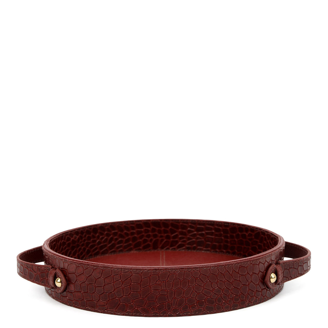 Croco Leather Tray - Cherry