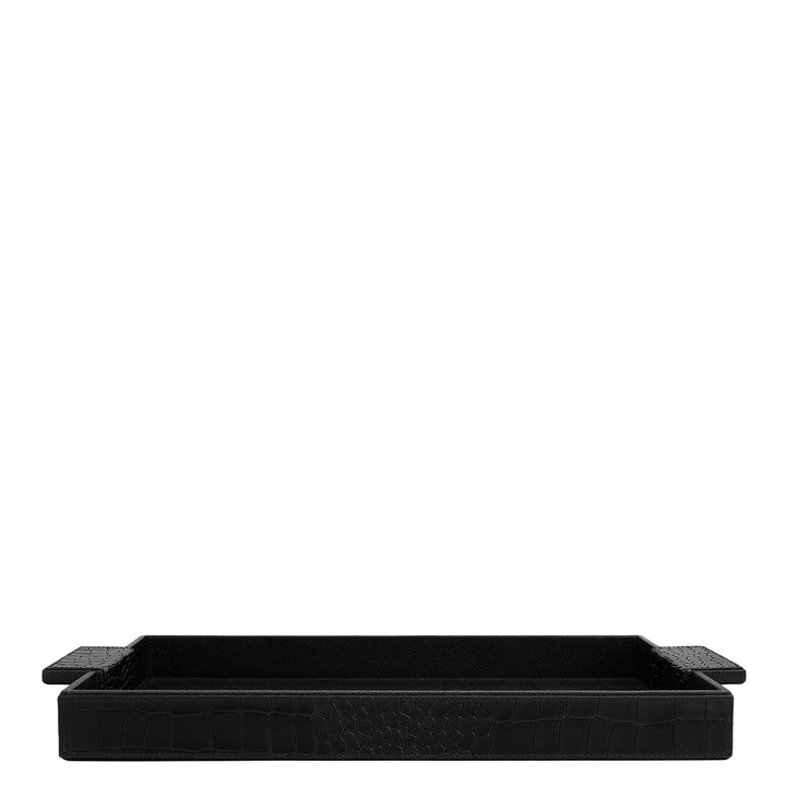 Croco Franzy Leather Tray - Black