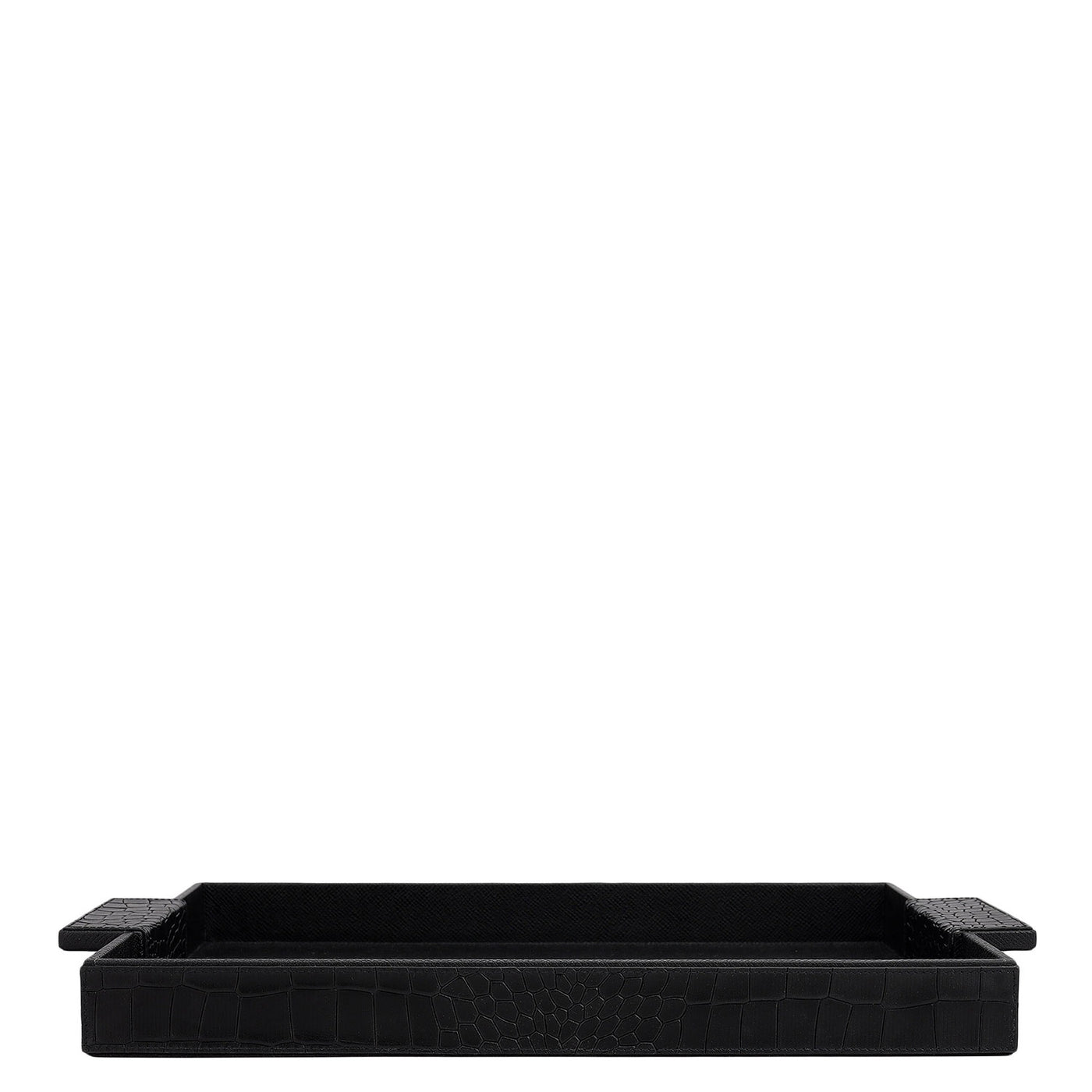 Croco Franzy Leather Tray - Black